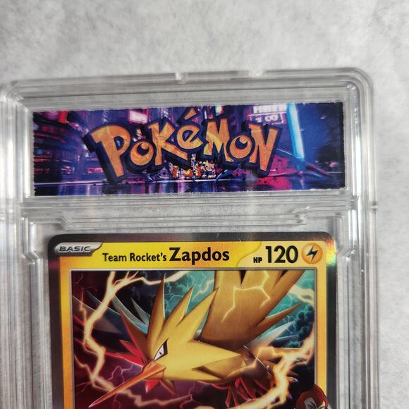 Pokemon Team Rockets Zapdos Destined Rivals 070/182 Rare Holo Art Slab NM - Picture 3 of 6